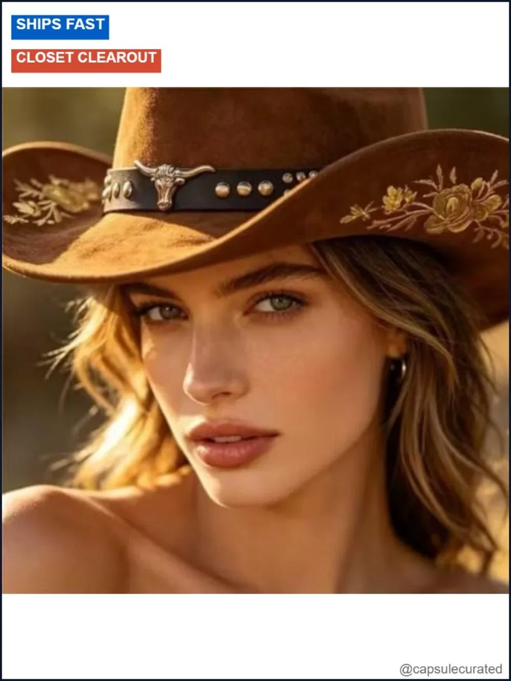 Western Cowboy Hat Felt Floral Wide Brim for Women Men Rodeo Costume